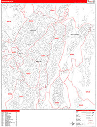 Mission Viejo Wall Map Zip Code Red Line Style 2026
